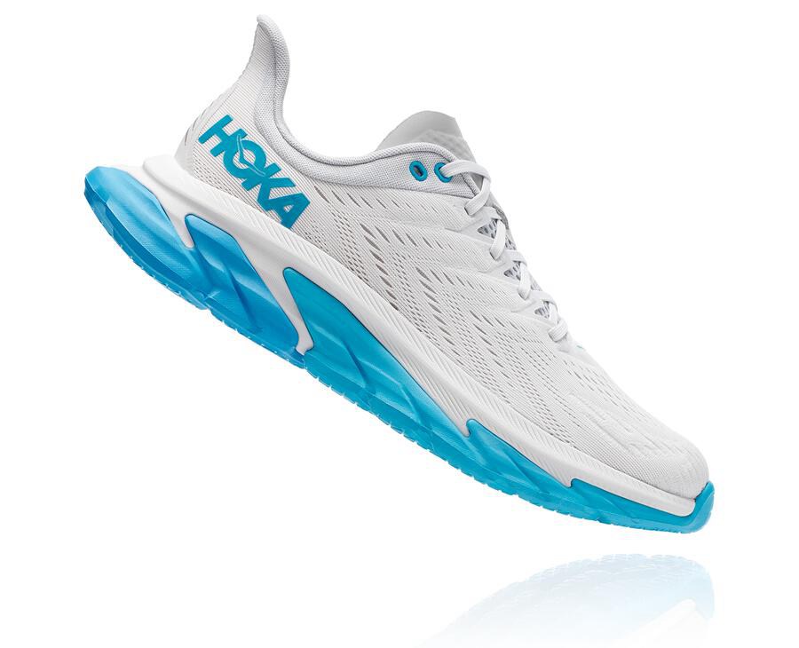 Hoka Australia One One Clifton Edge - Mens Running Shoes White/Blue - DHIZX-8765